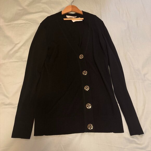 Tory Burch Black Button Cardigan Women’s Medium - Picture 1 of 3